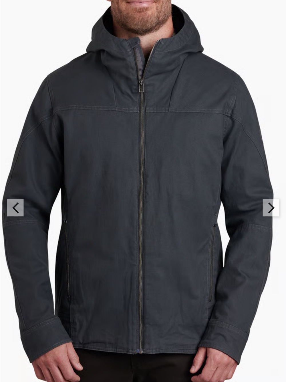 Kuhl The Law Hoody Jacket Patina Carbon Gray Canvas Fleece Lined Outdoor-XL
